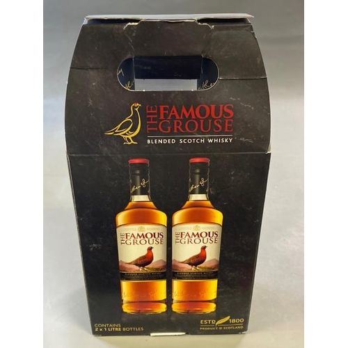 9551 - NEW THE FAMOUS GROUSE KIT WITH X2 BOTTLES OF WHISKY 40% VOL. 1L