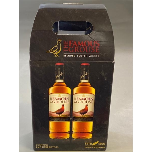 9554 - NEW THE FAMOUS GROUSE KIT WITH X2 BOTTLES OF WHISKY 40% VOL. 1L