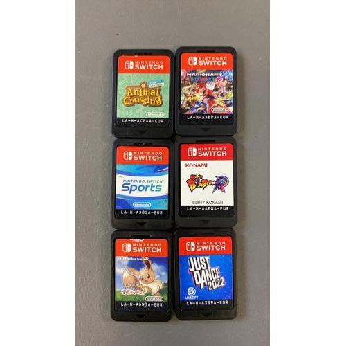 9837 - X6 NINTENDO SWITCH GAME CARDS INCL. MARIO KART 8, JUST DANCE 2022, ANIMAL CROSSING NEW HORIZONS, POK... 