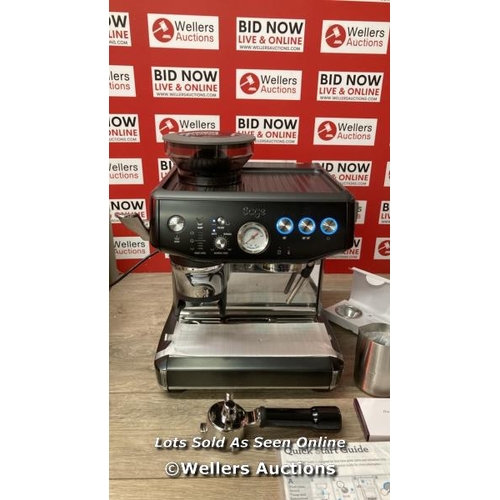 9092 - SAGE THE BARISTA EXPRESS IMPRESS BEAN TO CUP COFFEE MACHINE IN BLACK STAINLESS STEEL (SES876BST4GUK1... 