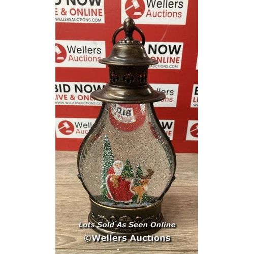 9123 - 13 INCH (35CM) CHRISTMAS SCENE LANTERN WITH LED LIGHTS / MINIMAL SIGNS OF USE