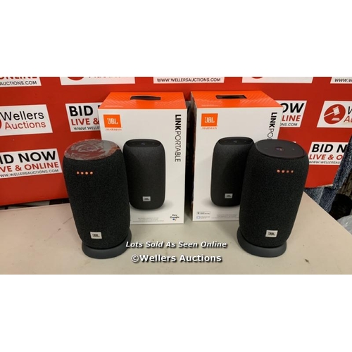 9146 - JBL LINK PORTABLE BLUETOOTH SPEAKER TWIN PACK / MINIMAL SIGNS OF USE, POWER UP, NOT FULLY TESTED