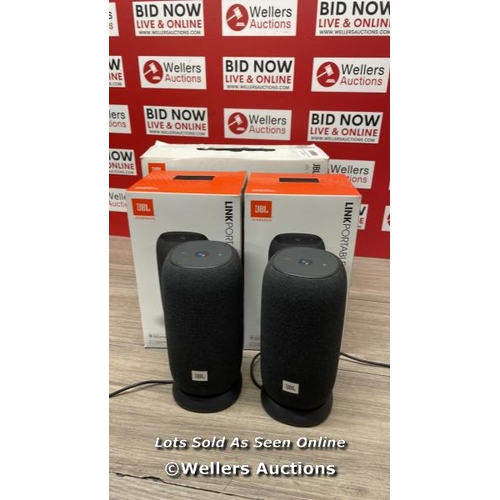 9147 - JBL LINK PORTABLE BLUETOOTH SPEAKER TWIN PACK / MINIMAL SIGNS OF USE, POWER UP, NOT FULLY TESTED