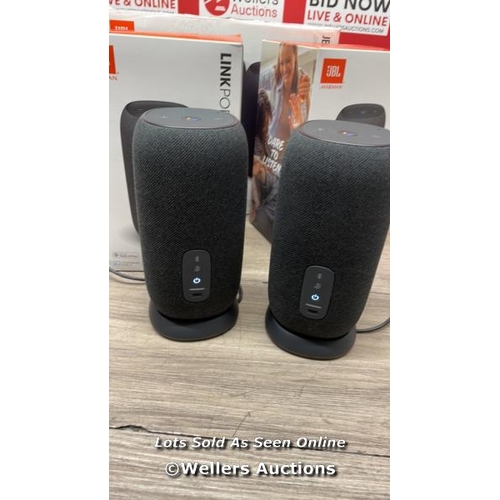 9147 - JBL LINK PORTABLE BLUETOOTH SPEAKER TWIN PACK / MINIMAL SIGNS OF USE, POWER UP, NOT FULLY TESTED