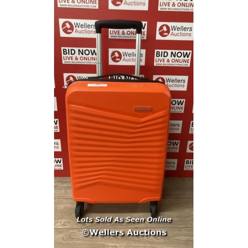 9148 - AMERICAN TOURISTER JET DRIVER 55CM CARRY ON HARDSIDE SPINNER CASE / MINIMAL SIGNS OF USE / ZIP OK / ... 