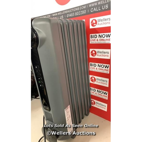 9161 - DE'LONGHI RADIA S OIL FILLED 1.5KW GREY RADIATOR TRRS0715E.G / NO POWER, NO BOX, P9