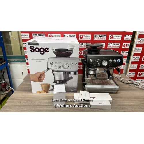 9193 - SAGE THE BARISTA EXPRESS IMPRESS BEAN TO CUP COFFEE MACHINE IN BLACK STAINLESS STEEL (SES876BST4GUK1... 