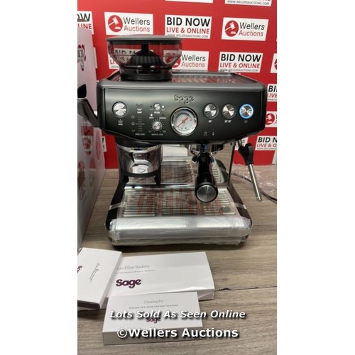 9193 - SAGE THE BARISTA EXPRESS IMPRESS BEAN TO CUP COFFEE MACHINE IN BLACK STAINLESS STEEL (SES876BST4GUK1... 