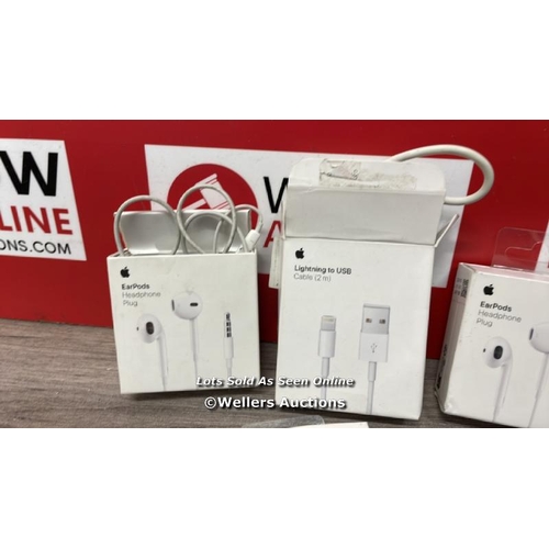 9443 - X6 APPLE CABLES AND EARPHONES / UNTESTED / T57