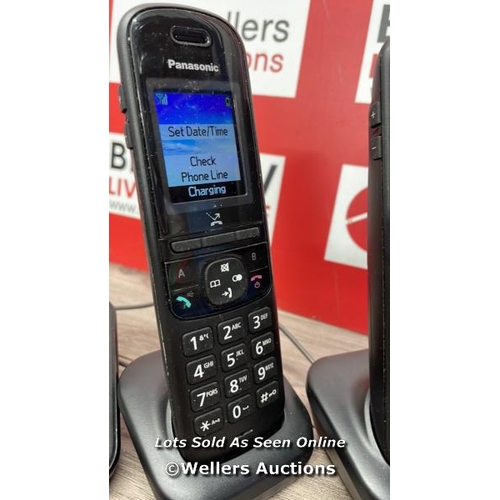 9445 - PANASONIC KX-TGH720E TRIPLE DECT PHONE / POWERS UP/  MINIMAL SIGNS OF USE  / T57