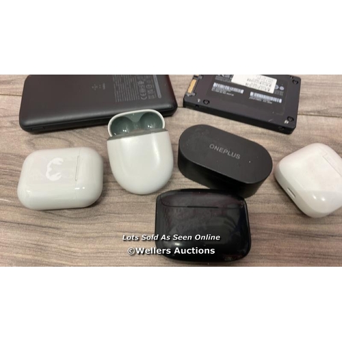 9453 - EARPOD CASES, BELKIN POWER BANK, AND 256GB SSD / T57