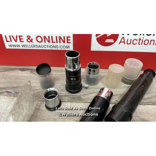 9454 - VARIOUS BARLOW TELESCOPE LENSES AND ACCESSORIES / T57