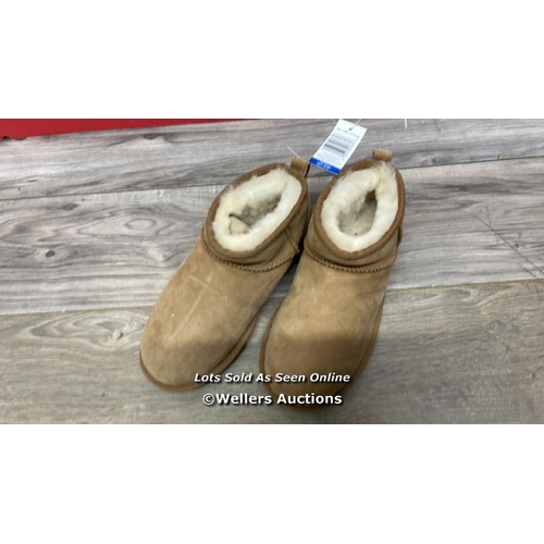 9456 - CHILDRENS KIRKLAND SIGNATURE CHESTNUT SHEARLING SHOES / UK 2 / NEW, WITHOUT BOX / T57