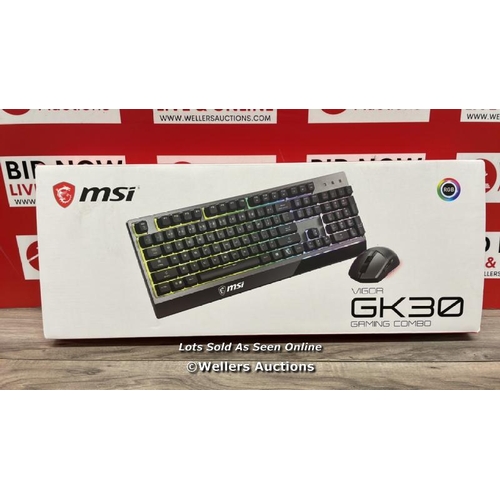 9461 - MSI VIGOR GK30 GAMING KEYBOARD & MOUSE SET / NEW, OPEN BOX / T52