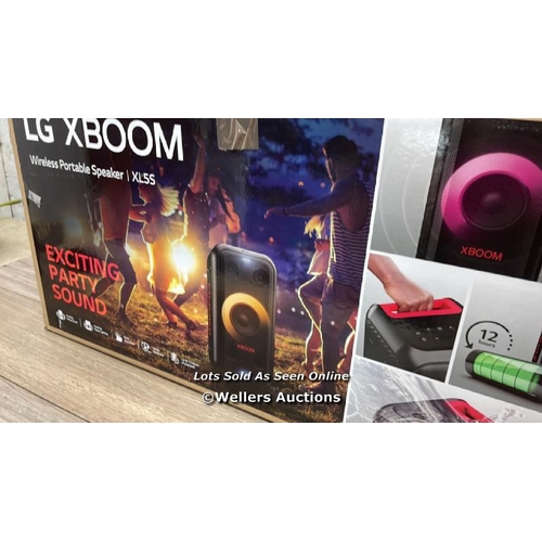 9464 - LG XL5S  XBOOM WIRELESS SPEAKER / POWERS UP / CONNECTS TO BLUETOOTH AND PLAYS MUSIC / SIGNS OF USE /... 