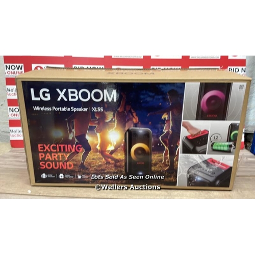 9465 - LG XL5S  XBOOM WIRELESS SPEAKER / APPEARS NEW, OPEN BOX / POWERS UP / CONNECTS TO BLUETOOTH AND PLAY... 