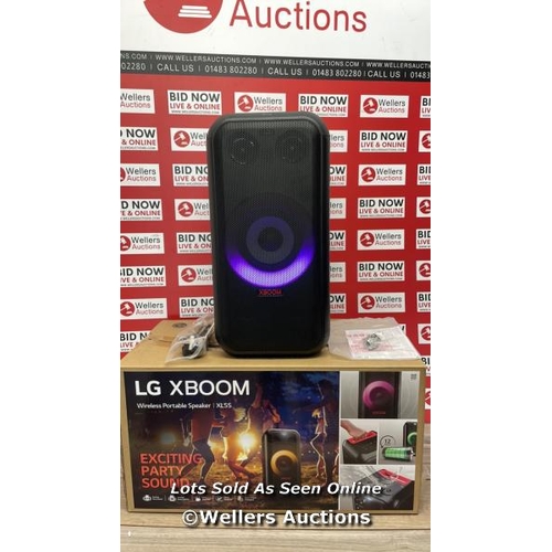 9465 - LG XL5S  XBOOM WIRELESS SPEAKER / APPEARS NEW, OPEN BOX / POWERS UP / CONNECTS TO BLUETOOTH AND PLAY... 