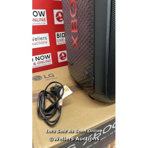 9466 - LG XL5S  XBOOM WIRELESS SPEAKER / APPEARS NEW, OPEN BOX / POWERS UP / CONNECTS TO BLUETOOTH AND PLAY... 