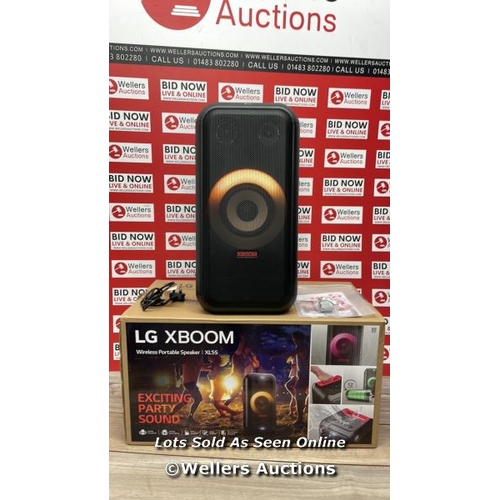 9466 - LG XL5S  XBOOM WIRELESS SPEAKER / APPEARS NEW, OPEN BOX / POWERS UP / CONNECTS TO BLUETOOTH AND PLAY... 