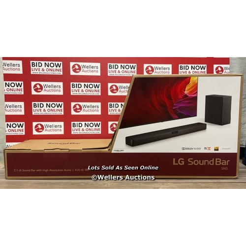 9469 - LG SN5, 2.1 CH, 400W, SOUNDBAR AND WIRELESS SUBWOOFER WITH BLUETOOTH AND DTS:X, SN5.DGBRLLK         ... 