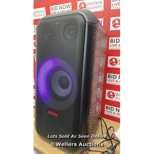 9473 - LG XL5S  XBOOM WIRELESS SPEAKER / POWERS UP / CONNECTS TO BLUETOOTH AND PLAYS MUSIC / MINIMAL SIGNS ... 