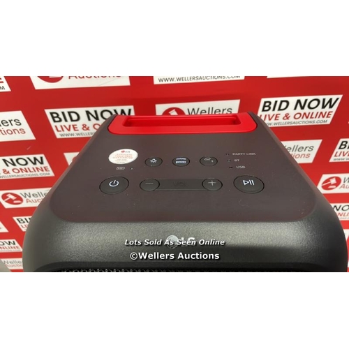 9474 - LG XL5S  XBOOM WIRELESS SPEAKER / POWERS UP / CONNECTS TO BLUETOOTH AND PLAYS MUSIC / MINIMAL SIGNS ... 