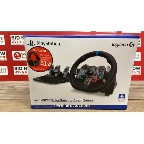 9478 - LOGITECH G290 DRIVING FORCE GAMING STEERING WHEEL & PEDAL WITH ASTRO GAMING A10 WIRED GAMING HEADSET... 