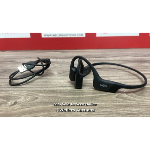 9480 - SHOKZ OPEN RUN BONE CONDUCTION HEADPHONES / POWERS UP / CONNECTS TO BLUETOOTH AND PLAYS MUSIC / MINI... 