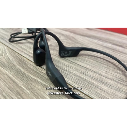 9480 - SHOKZ OPEN RUN BONE CONDUCTION HEADPHONES / POWERS UP / CONNECTS TO BLUETOOTH AND PLAYS MUSIC / MINI... 