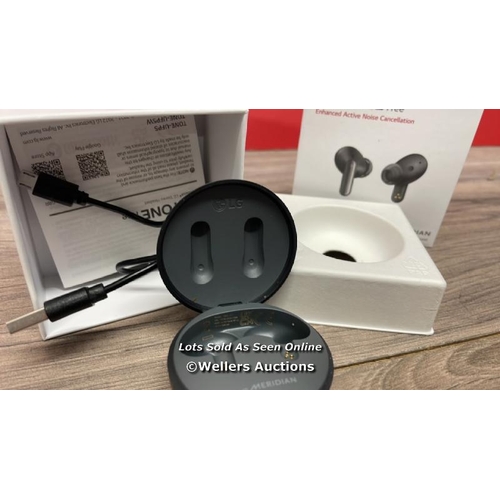 9481 - LG UFP5 WIRELESS EARBUDS / SIGNS OF USE / POWERS UP / CONNECTS TO BLUETOOTH AND PLAYS MUSIC / WITH B... 