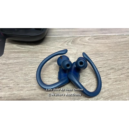 9482 - POWERBEATS PRO TOTALLY WIRELESS EARPHONES IN NAVY, MY592ZM/A / POWERS UP / CONNECTS TO BLUETOOTH AND... 