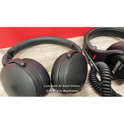 9503 - SENNHEISER HD400S AND SHURE SRH440 PRO STUDIO HEADPHONES / UNTESTED / T58