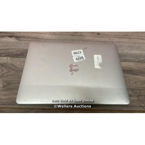 9570 - APPLE MACBOOK PRO / MODEL A2251 / SERIAL: C02CL0XZML7M - ACTIVATION LOCK / DAMAGED / SEE PHOTOS / T5... 