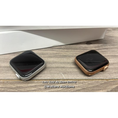 9587 - X2 APPLE WATCHES, X1 SERIES 5 AND X1 SERIES 6, BOTH WITHOUT POWER / PROBABLY I-CLOUD LOCKED / FACIAS... 