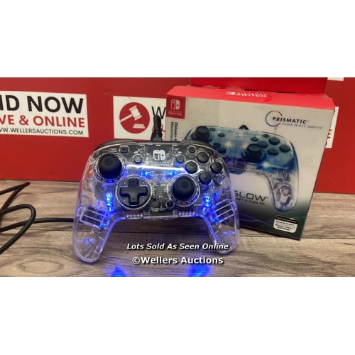 9588 - NINTENDO SWITCH AFTERGLOW WIRED CONTROLLER / POWERS UP / WITH CABLE / MINIMAL SIGNS OF USE / T53