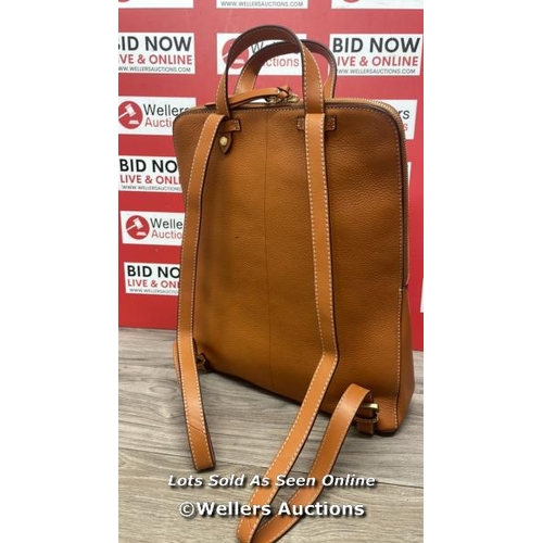 9607 - NEW JOHN LEWIS BROWN LEATHER RUCK SACK / T59