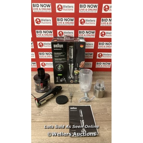 2014 - BRAUN MQ9138XI HAND BLENDER / POWERS UP, INCOMPLETE, SEE IMAGES  / A21