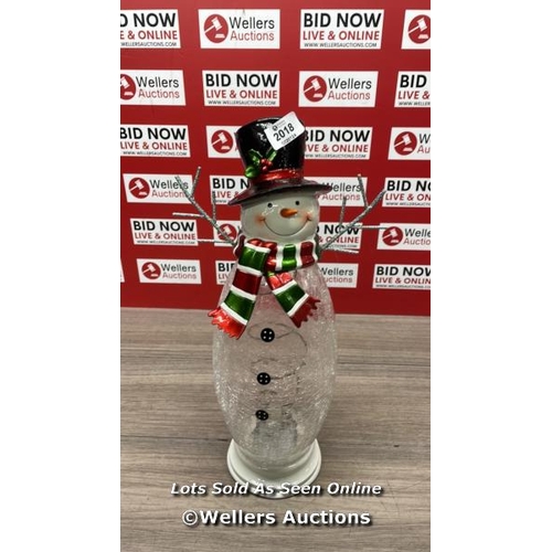 2018 - GLASS SNOWMAN & MOOSE SET / MISSING MOOSE, SNOWMAN AS FOUND / A21