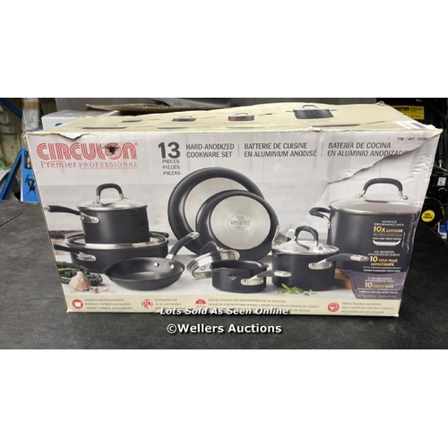 2052 - CIRCULON 13PC. HARD ANODIZED COOKWARE SET / SIGNS OF USE, SEE IMAGES / A23