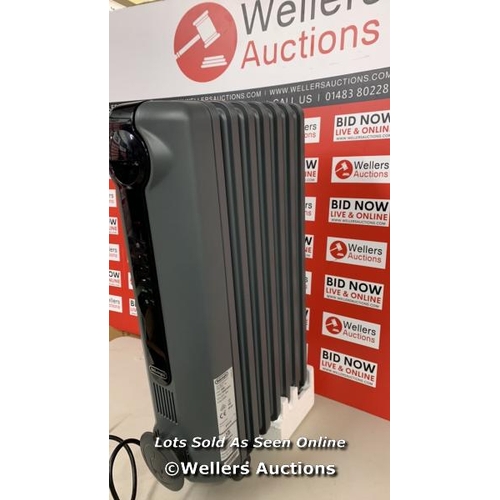 2059 - DE'LONGHI RADIA S OIL FILLED 1.5KW GREY RADIATOR TRRS0715E.G / POWERS UP, NOT FULLY TESTED, SIGNS OF... 