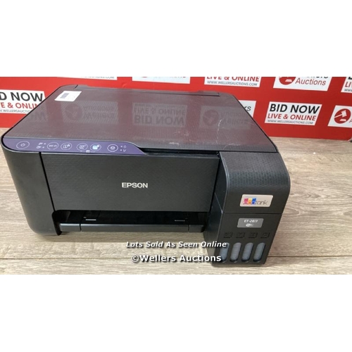 2075 - EPSON ET-2811 INK JET PRINTER / POWERS UP, NOT FULLY TESTED, WITHOUT POWER CABLE / A24