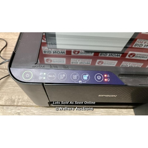 2075 - EPSON ET-2811 INK JET PRINTER / POWERS UP, NOT FULLY TESTED, WITHOUT POWER CABLE / A24