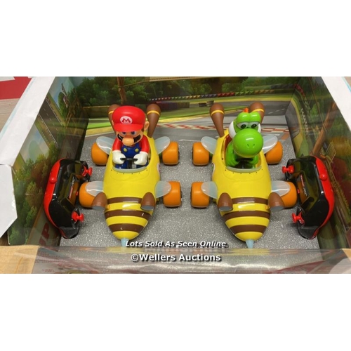 2087 - MARIO KART TWIN PACK MARIO & YOSHI REMOTE CONTROL CARS / MINIMAL IF ANY SIGNS OF USE, MISSING THE CH... 