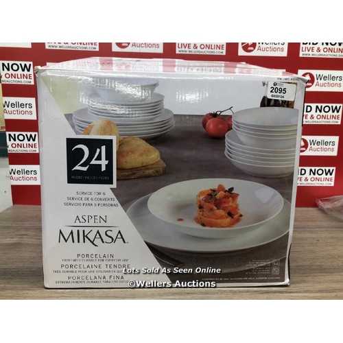 2095 - MIKASA ASPEN PORCELAIN DINNERWARE SET / APPEARS NEW, OPENED BOX UNCHECKED FOR COMPLETENESS  / A17