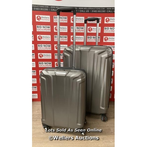 2115 - SAMSONITE ENDURE 2PC. HARDSIDE LUGGAGE SET / COMBINATION UNLOCKED 014, MAIN ZIP OK, EXSPANDER ZIP IS... 