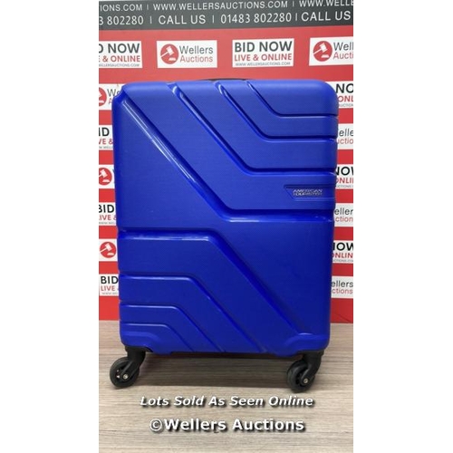 2121 - AMERICAN TOURISTER JET DRIVER 55CM CARRY ON HARDSIDE SPINNER CASE / SIGNS OF USE, COMBINATION UNLOCK... 