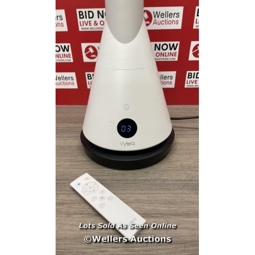 2123 - VYBRA 3 IN 1 HEATER, COOLER & IONISER, WHITE (VS001W) / POWERS UP, MINIMAL SIGNS OF USE, WITH REMOTE... 