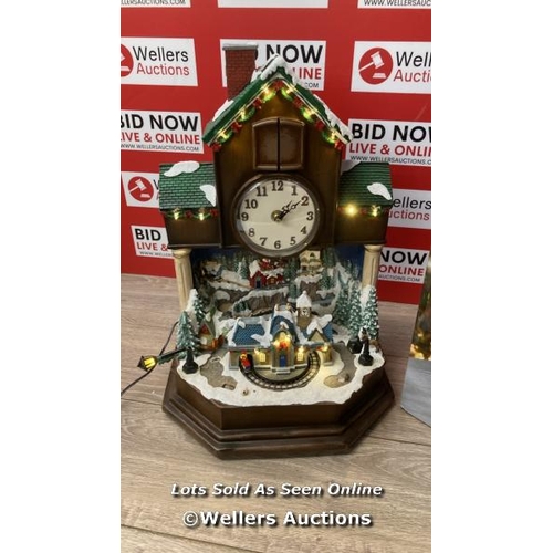 2228 - MUSICAL CUCKOO CLOCK / BROKEN LAMPOSTS, POWERS UP, SEE IMAGES  / A2