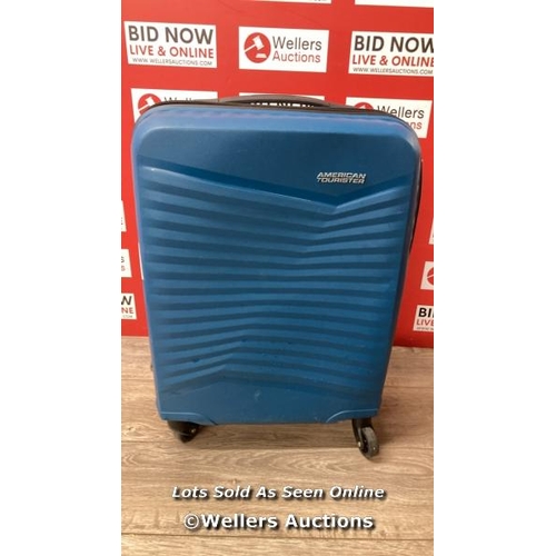 2245 - AMERICAN TOURISTER JET DRIVER 55CM CARRY ON HARDSIDE SPINNER CASE / SIGNS OF USE, COMBINATION UNLOCK... 