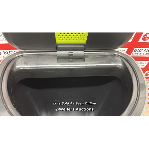 2323 - EKO STAINLESS STEEL SEMI-ROUND MOTION SENSOR BIN - 47L / DENT TO THE BODY, SIGNS OF USE / E39